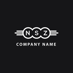 NSZ letter logo design on black background. NSZ  creative initials letter logo concept. NSZ letter design.
