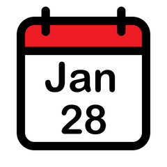 Calendar icon with twenty eighth January