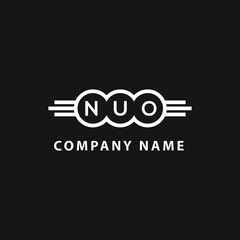 NUO letter logo design on black background. NUO  creative initials letter logo concept. NUO letter design.
