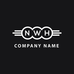 NWH letter logo design on black background. NWH  creative initials letter logo concept. NWH letter design.