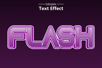 flash text effect with purple color for brand and logo.
