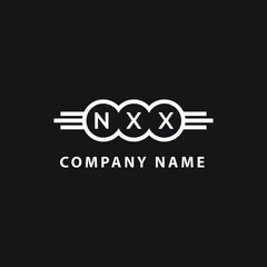 NXX letter logo design on black background. NXX  creative initials letter logo concept. NXX letter design.