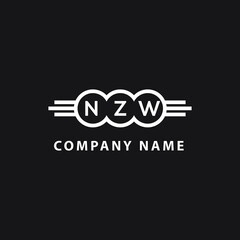 NZW letter logo design on black background. NZW  creative initials letter logo concept. NZW letter design.