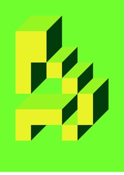 Implementation of Edward Zajec&rsquo;s &ldquo;Il Cubo&rdquo; from 1971. Essentially a Truchet tile set of 8 tiles and rules for placement art illustration