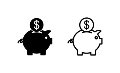 Piggy bank icon vector. Bank sign and symbol