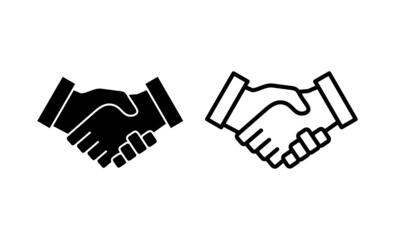 Handshake icon vector. business handshake sign and symbol. contact agreement