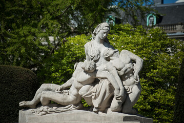 view of stoned memorial statue at the republic place in Strasbourg France