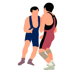 Fototapeta premium Athlete wrestler in wrestling, duel, fight. Greco Roman, freestyle, classical wrestling.
