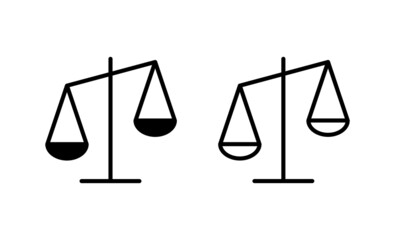 Scales icon vector. Law scale icon. Justice sign and symbol