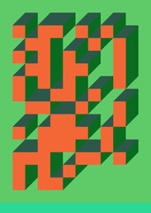 Implementation of Edward Zajec’s “Il Cubo” from 1971. Essentially a Truchet tile set of 8 tiles and rules for placement art illustration