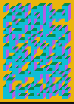 Implementation of Edward Zajec&rsquo;s &ldquo;Il Cubo&rdquo; from 1971. Essentially a Truchet tile set of 8 tiles and rules for placement art illustration