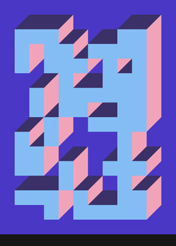 Implementation of Edward Zajec&rsquo;s &ldquo;Il Cubo&rdquo; from 1971. Essentially a Truchet tile set of 8 tiles and rules for placement art illustration