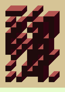Implementation of Edward Zajec&rsquo;s &ldquo;Il Cubo&rdquo; from 1971. Essentially a Truchet tile set of 8 tiles and rules for placement art illustration