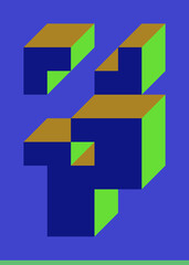 Obraz premium Implementation of Edward Zajec’s “Il Cubo” from 1971. Essentially a Truchet tile set of 8 tiles and rules for placement art illustration