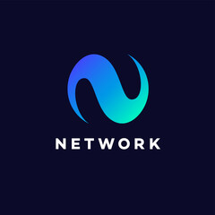 Vector logo design template for business. Letter N sign.