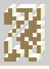 Implementation of Edward Zajec’s “Il Cubo” from 1971. Essentially a Truchet tile set of 8 tiles and rules for placement art illustration