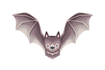 Bat illustration on white background.