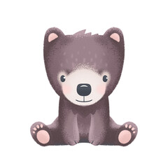 Teddy bear illustration on white background.
