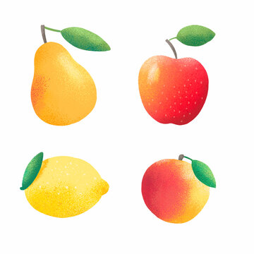 Fruits illustration on white background.