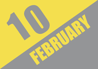 Calendar trendy colors 2021, 10 february. Background and lettering Ultimate Gray and Illuminating