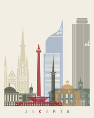 Obraz premium Jakarta skyline poster
