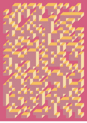 Implementation of Edward Zajec&rsquo;s &ldquo;Il Cubo&rdquo; from 1971. Essentially a Truchet tile set of 8 tiles and rules for placement art illustration