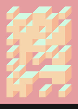 Implementation of Edward Zajec&rsquo;s &ldquo;Il Cubo&rdquo; from 1971. Essentially a Truchet tile set of 8 tiles and rules for placement art illustration