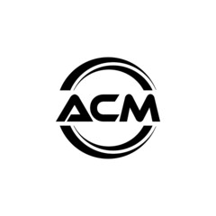 ACM letter logo design with white background in illustrator, vector logo modern alphabet font overlap style. calligraphy designs for logo, Poster, Invitation, etc.