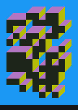 Implementation of Edward Zajec&rsquo;s &ldquo;Il Cubo&rdquo; from 1971. Essentially a Truchet tile set of 8 tiles and rules for placement art illustration