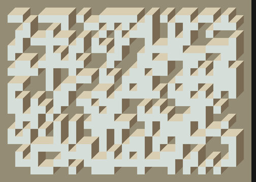 Implementation of Edward Zajec&rsquo;s &ldquo;Il Cubo&rdquo; from 1971. Essentially a Truchet tile set of 8 tiles and rules for placement art illustration