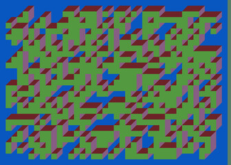 Implementation of Edward Zajec’s “Il Cubo” from 1971. Essentially a Truchet tile set of 8 tiles and rules for placement art illustration