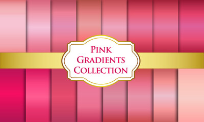 Vector set of pink gradients