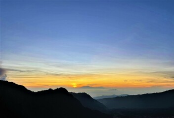 sunset in the mountains