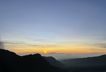 sunset in the mountains