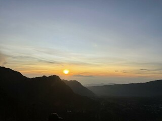 sunset in the mountains