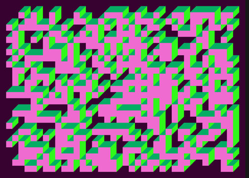 Implementation of Edward Zajec&rsquo;s &ldquo;Il Cubo&rdquo; from 1971. Essentially a Truchet tile set of 8 tiles and rules for placement art illustration