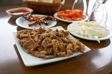 Traditional Turkish Liver kebab, Edirne ciger