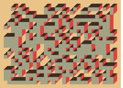 Implementation of Edward Zajec&rsquo;s &ldquo;Il Cubo&rdquo; from 1971. Essentially a Truchet tile set of 8 tiles and rules for placement art illustration