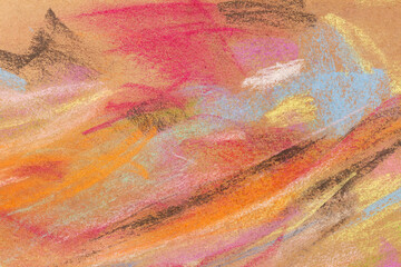 Abstract strokes with dry pastel