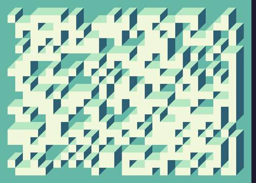 Implementation of Edward Zajec&rsquo;s &ldquo;Il Cubo&rdquo; from 1971. Essentially a Truchet tile set of 8 tiles and rules for placement art illustration
