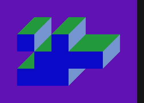 Implementation of Edward Zajec&rsquo;s &ldquo;Il Cubo&rdquo; from 1971. Essentially a Truchet tile set of 8 tiles and rules for placement art illustration
