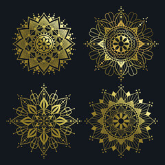 golden mandala design set collection 