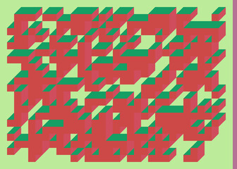 Implementation of Edward Zajec’s “Il Cubo” from 1971. Essentially a Truchet tile set of 8 tiles and rules for placement art illustration