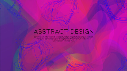 Abstract Futuristic Vector Background with Liquid Shapes and Lines. Modern Colorful Gradient Wallpaper. Trendy Digital Design for Your Poster, Banner, Template, Web Page.