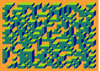 Implementation of Edward Zajec’s “Il Cubo” from 1971. Essentially a Truchet tile set of 8 tiles and rules for placement art illustration