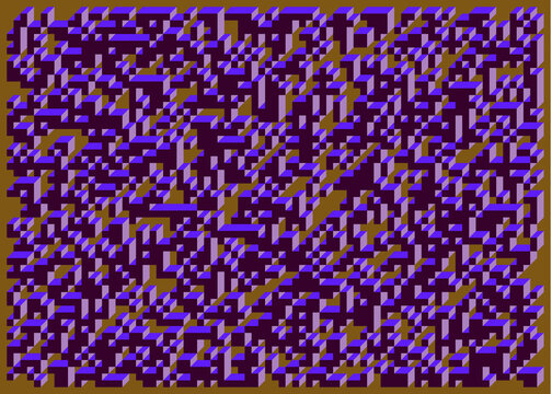 Implementation of Edward Zajec&rsquo;s &ldquo;Il Cubo&rdquo; from 1971. Essentially a Truchet tile set of 8 tiles and rules for placement art illustration