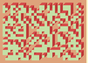 Implementation of Edward Zajec’s “Il Cubo” from 1971. Essentially a Truchet tile set of 8 tiles and rules for placement art illustration