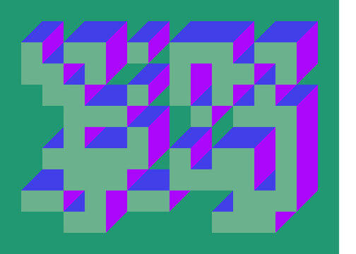 Implementation of Edward Zajec&rsquo;s &ldquo;Il Cubo&rdquo; from 1971. Essentially a Truchet tile set of 8 tiles and rules for placement art illustration