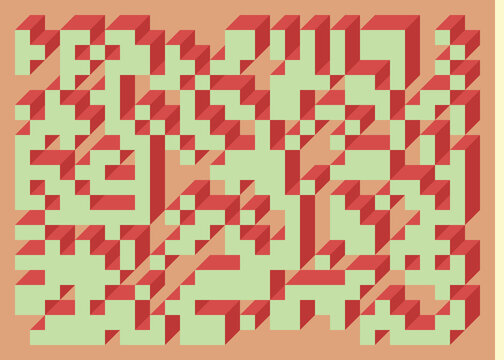 Implementation of Edward Zajec&rsquo;s &ldquo;Il Cubo&rdquo; from 1971. Essentially a Truchet tile set of 8 tiles and rules for placement art illustration