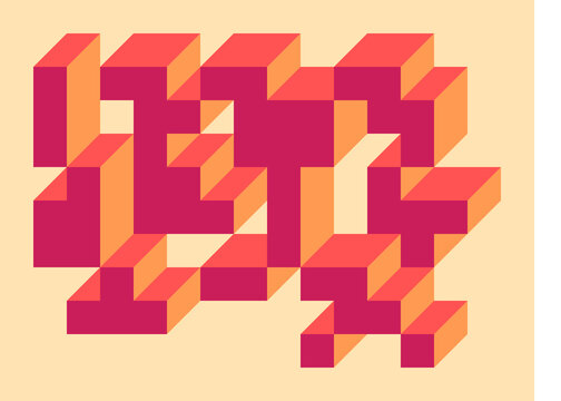 Implementation of Edward Zajec&rsquo;s &ldquo;Il Cubo&rdquo; from 1971. Essentially a Truchet tile set of 8 tiles and rules for placement art illustration